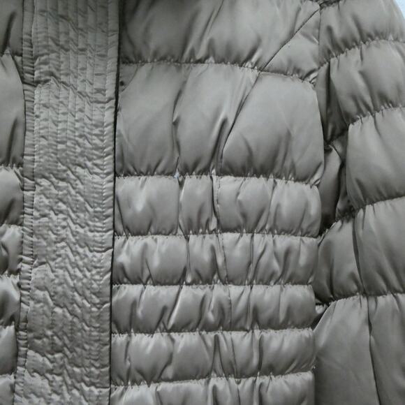 Chiara and Sara women's small tan‎ long puffy jacket removable fur on hood trim - Picture 2 of 11